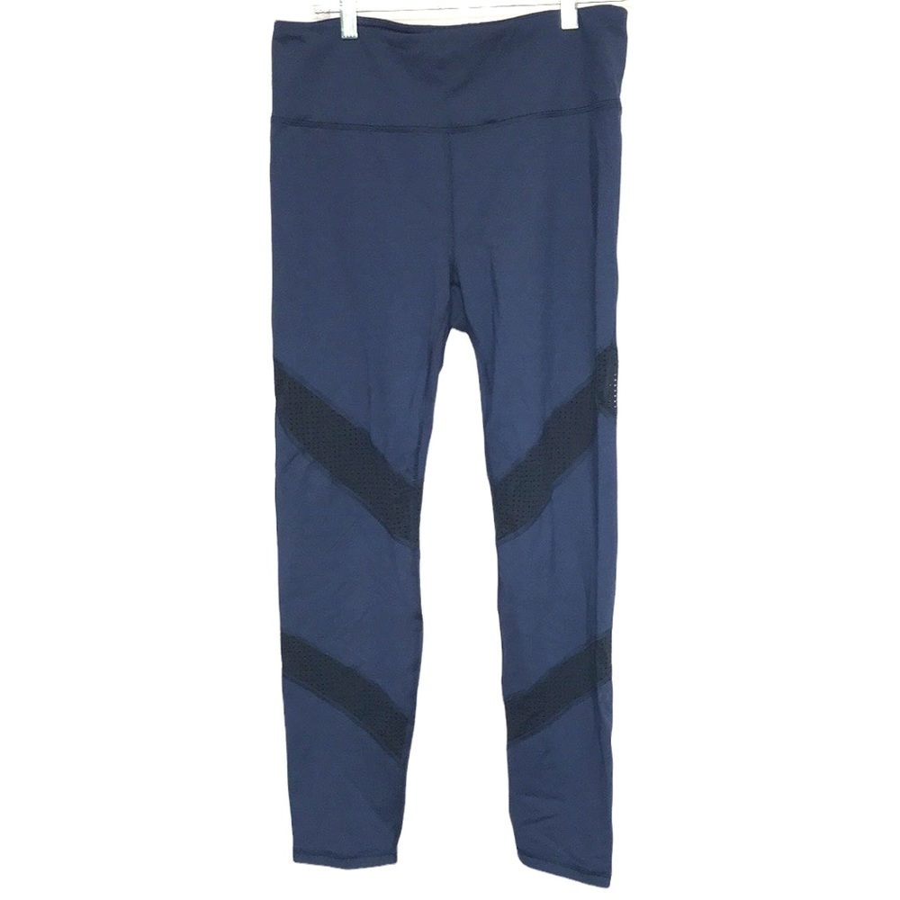 SHAPE activewear navy blue mesh panels leggings size Large